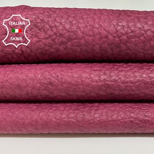 VINTAGE GRAINY WINE Bordeaux Rustic Antiqued Vegetable Tan Thick Italian Goatskin Goat Leather hides hide skin skins 7+sqf 1.0mm #B2246