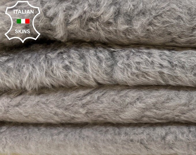 TAUPE GRAY Hair On sheepskin shearling fur hairy sheep Italian leather pack 2 hides skins total 22"x32"   #B3966