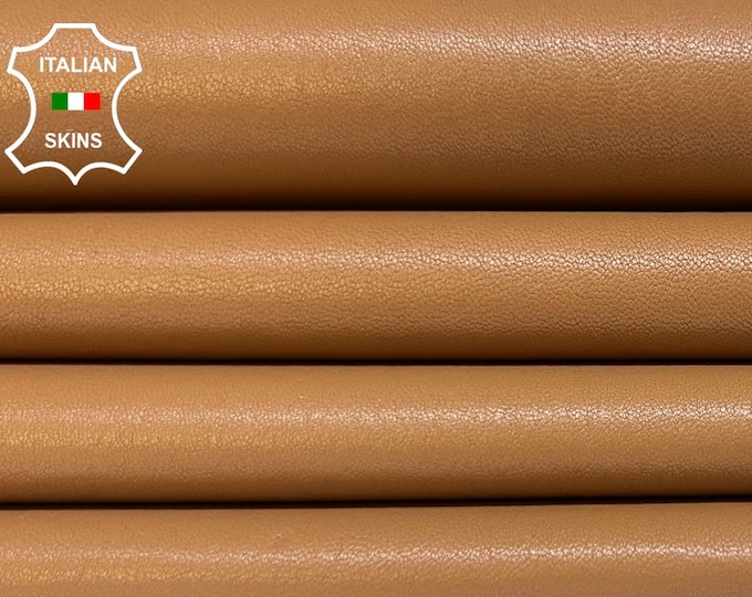 TAN BROWN Thin Soft Italian STRETCH Lambskin Lamb Sheep Leather pack 2 hides skins total 10sqf 0.6mm #B3907