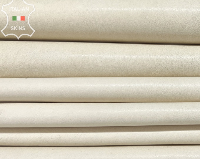 WASHED IVORY VEGETABLE Tan Thick Soft Italian Lambskin Lamb Sheep Leather pack 7 hides skins total 35sqf 1.1mm #B7538