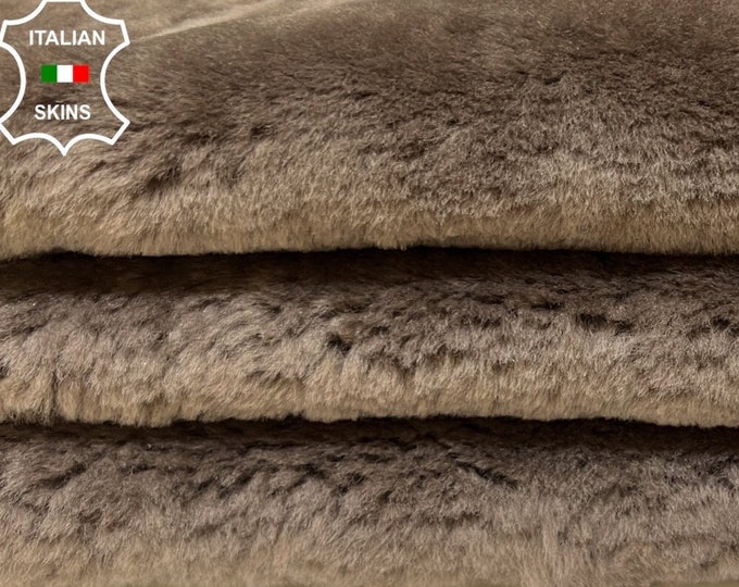 TAUPE BROWN Hair On sheepskin shearling fur hairy sheep Italian leather skin skins hide hides 18"x34"  #B3971