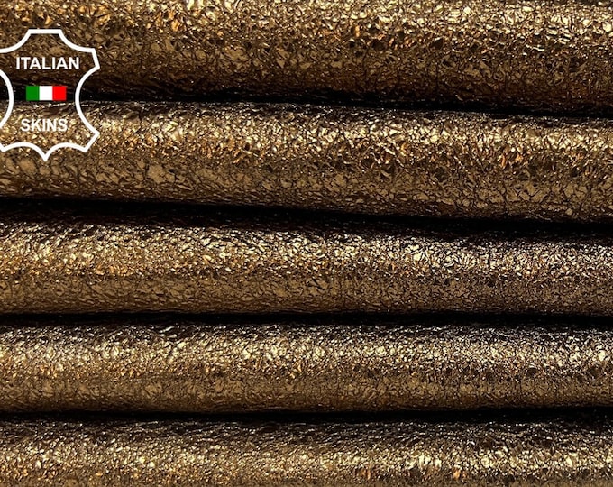 METALLIC BRONZE Thick Soft Italian Goatskin Goat Leather pack 2 hides skins total 10sqf 1.1mm #B6615