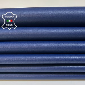 INK BLUE Thin Soft Italian STRETCH Lambskin Lamb Sheep Leather pack 3 hides skins total 15sqf 0.6mm #B3582