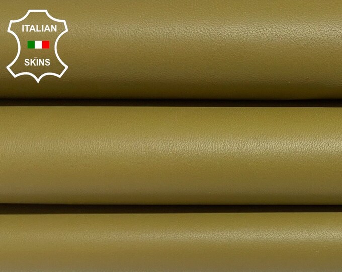 LIGHT OLIVE DRAB green Italian Metis Lambskin Lamb Sheep Leather hides hide skin skins 5+sqf 0.9mm #B2740