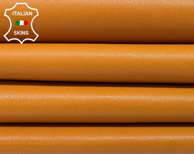 Tan Light Orangy Brown Soft Italian genuine STRETCH Lambskin Sheep wholesale leather skins Elastic pants trousers leggings 0.5mm to 1.0 mm