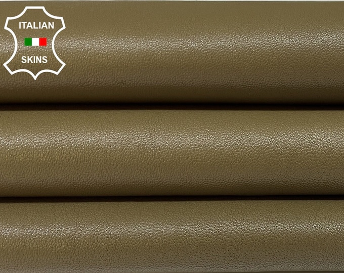 Khaki Green Soft Italian genuine STRETCH Lambskin Lamb Sheep wholesale leather skins Elastic pants trousers leggings 0.5mm to 1.0 mm