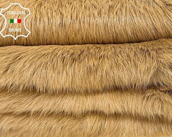 HONEY BEIGE SAND Rabbit Skin Shearling Fur Rug Pelt hairy 1 side usable Soft Italian leather hides hide skin skins 25"x47"  #B2410