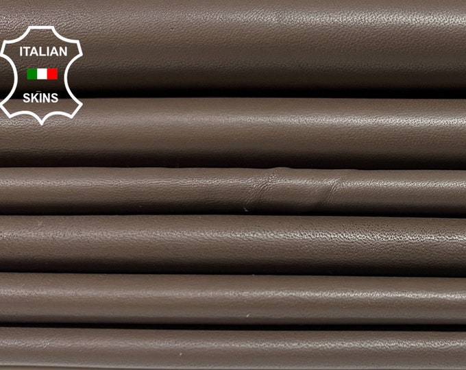 TAUPE BROWN Thin Soft Italian Lambskin Lamb Sheep leather pack 8 hides skins total 60sqf 0.6mm #B3841