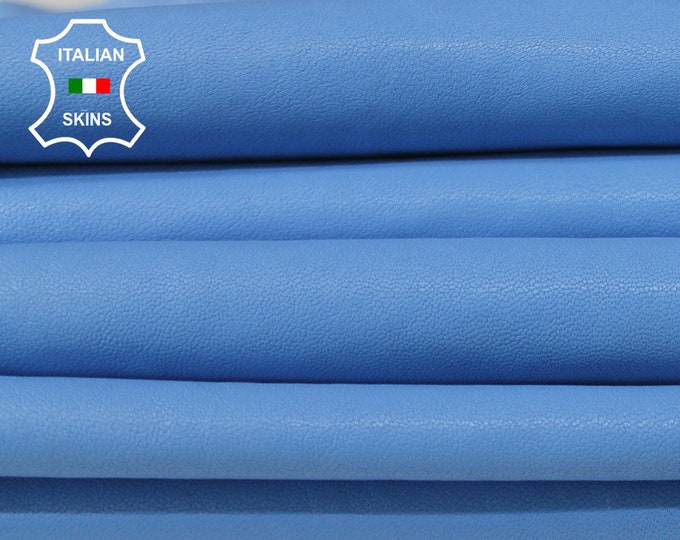 WASHED AZURE BLUE vegetable tan Italian genuine Lambskin Lamb Sheep wholesale leather skins material for sewing high quality 0.5mm to 1.2mm