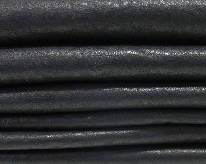 Italian lambskin Lamb Sheep leather 12 skins hides WASHED BLACK total  80-90sqf