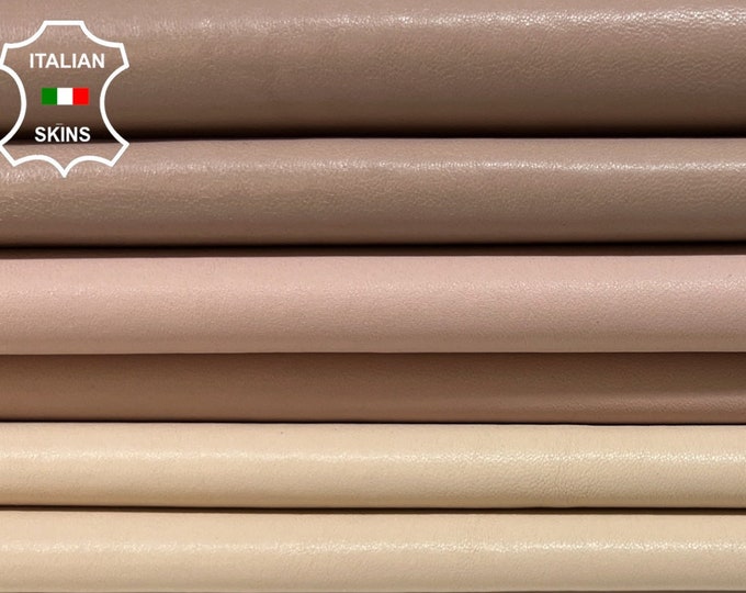 NUDE PINK Pack 3 shades Soft Italian STRETCH Lambskin Lamb Sheep Leather 3 hides skins total 12sqf 0.8mm #B3637