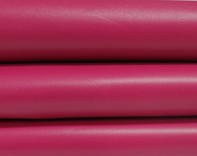 HOT PINK Fuschia pink smooth Italian genuine Lambskin Lamb Sheep leather skins hides 0.5mm to 1.2mm