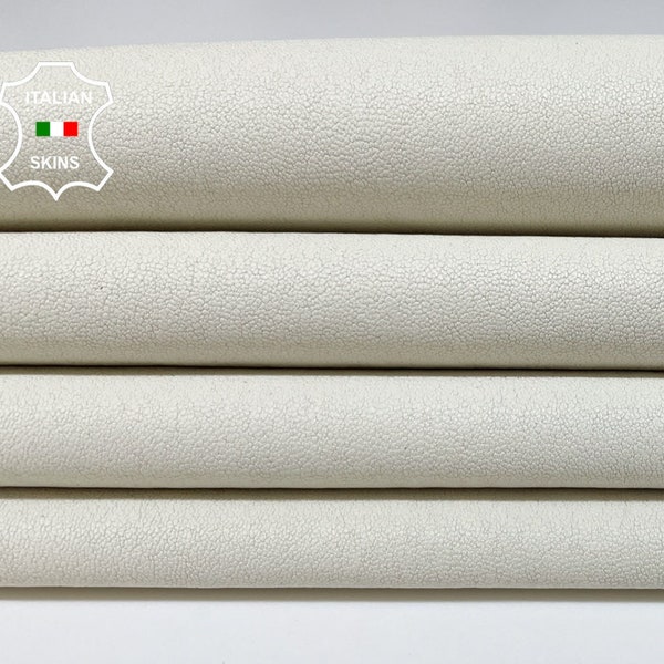 OFF WHITE Bones Ivory Soft Italian STRETCH Lambskin Lamb Sheep Leather pack 2 hides skins total 10sqf 1.0mm #B2839