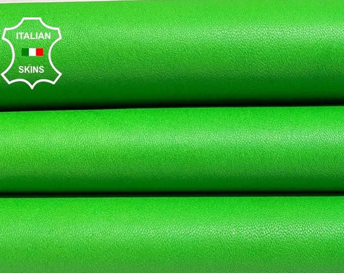 Natural Bright Green Italian genuine STRETCH Lambskin Lamb Sheep wholesale leather skins Elastic pants trousers leggings 0.5mm to 1.0 mm