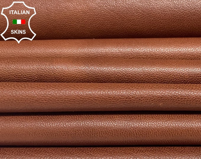 NATURAL BROWN Soft Italian Lambskin Lamb Sheep Leather hides pack 2 skins total 10sqf 0.7mm #B2341