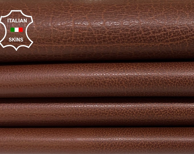 BURNT BROWN REDDISH Soft Italian Calfskin Calf Cow leather hide hides skin skins 13sqf 0.9mm #B3418