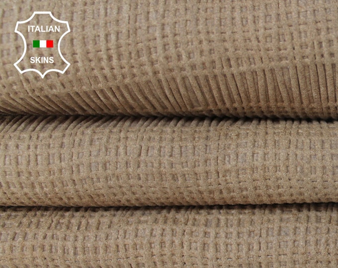 STRETCH WALNUT  BEIGE brown textured soft Italian Lambskin Lamb Sheep Genuine leather fabric material sewing crafts skin 5sqf 0.7mm #A6099