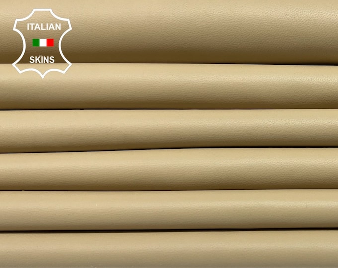 BEIGE Soft Italian Lambskin Lamb Sheep Leather pack 2 hides skins total 12+sqf 0.7mm #B4769