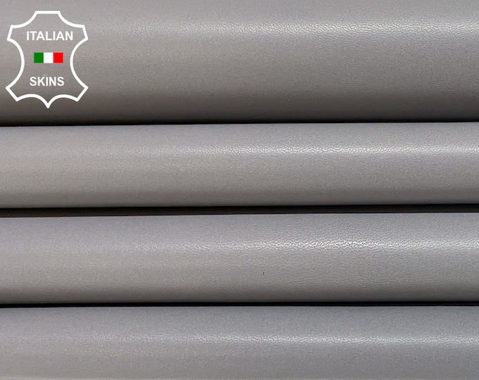 GRAY SMOOTH Thick Italian Metis Lambskin Lamb Sheep Leather hides pack 3 skins total 14sqf 1.1mm #B2643