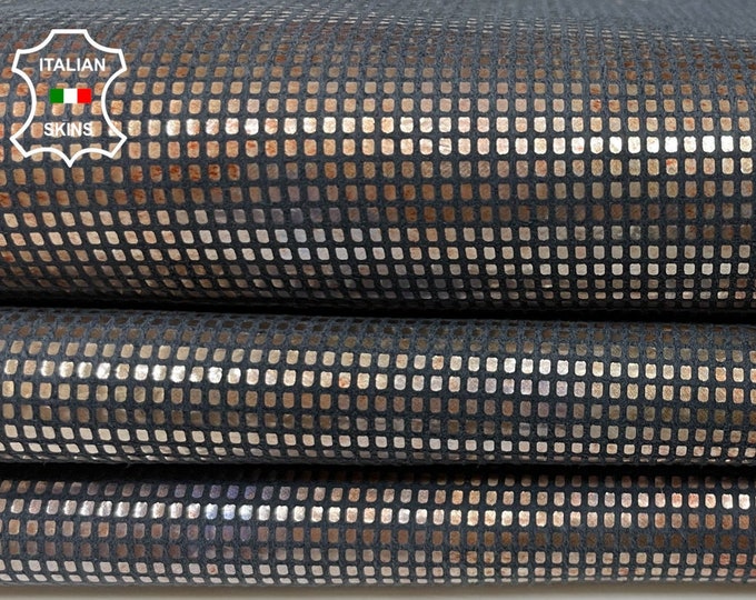 METALLIC PLATINUM distressed textured soft Italian Lambskin Lamb Sheep leather hide hides skin skins 6-8sqf 0.6mm #A8778