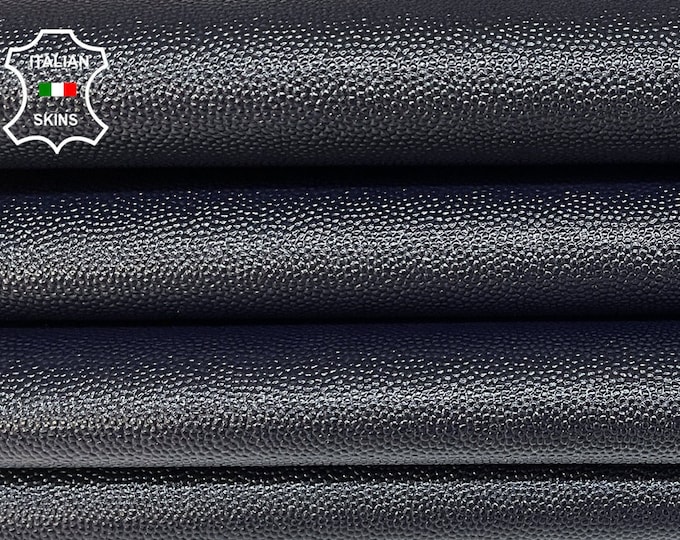 DARK BLUE REPTILE Textured Embossed on Strong Italian Goatskin Goat Leather hides pack 2 skins total 8sqf 0.9mm #B317