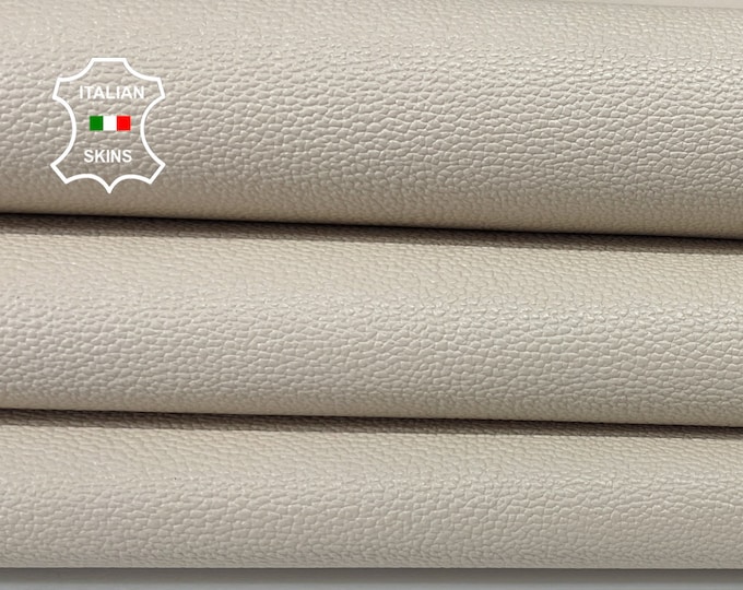 PEBBLE GRAINY IVORY light beige Italian Goatskin Goat Leather bookbinding crafts fabric skins hides 5sqf 0.7mm #A7580