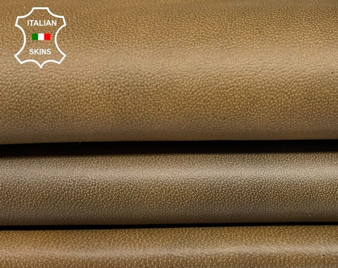 CAMEL BROWN DISTRESSED Foggy Cloudy Vintage Look soft Italian Lambskin Lamb Sheep leather hide hides skin skins 6+sqf 0.7mm #A9626