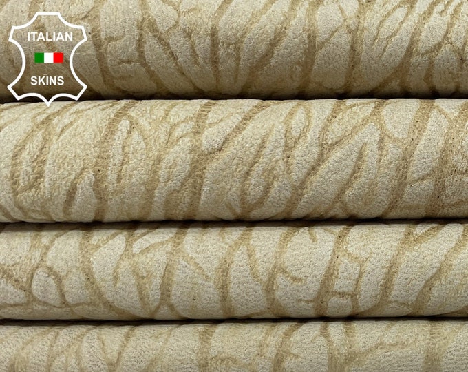 NATURAL BEIGE TEXTURED Thick Soft Italian Lambskin Lamb Sheep Leather hides hide skin skins 7+sqf 1.0mm #B1544