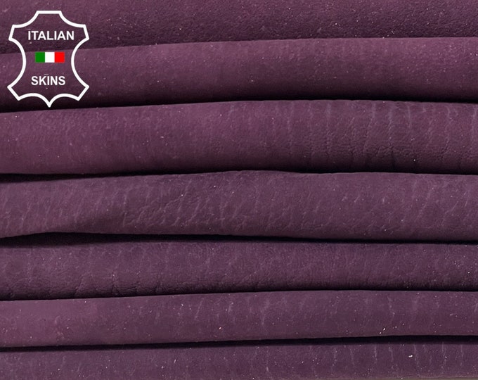 RAISIN PURPLE PLUM Nubuck Soft Italian Lambskin Lamb Sheep Leather hides pack 5 skins total 20sqf 0.7mm #B2555