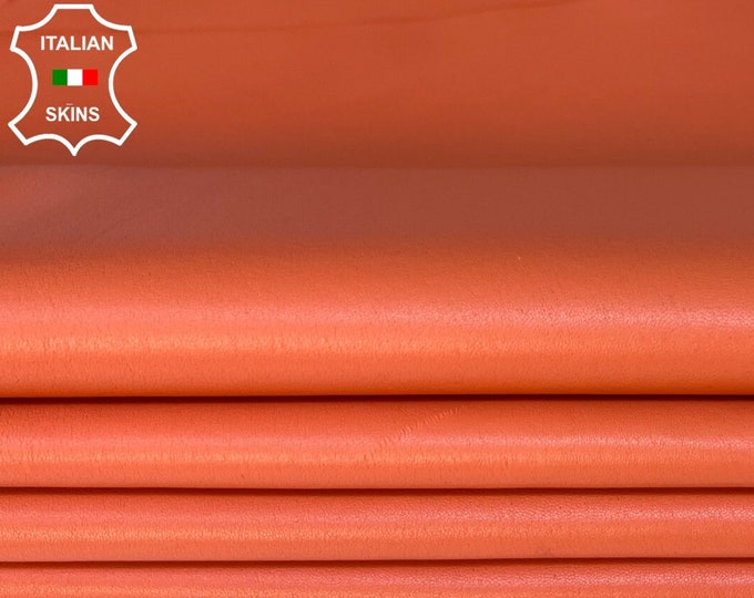 SALMON PINK Thin Soft Italian STRETCH Lambskin Lamb Sheep Leather pack 8 hides skins total 38sqf 0.6mm #B3931