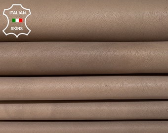 UNFINISHED NAKED TAUPE Brown Thick Italian Lambskin Lamb Sheep Leather hides pack 6 skins total 30+sqf 1.1mm #B2708
