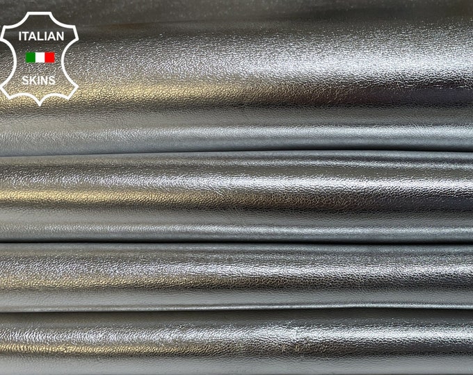 METALLIC SILVER SMOOTH Italian Goatskin Goat Leather hides pack 3 skins total 20sqf 1.0mm #B2095