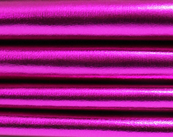 METALLIC HOT PINK  Italian lambskin Lamb Sheep leather 12 skins hides fuschia fuchsia 80-90sqf