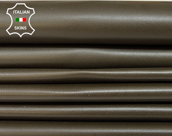 DARK OLIVE GREEN Army Soft Italian Lambskin Lamb Sheep Leather pack 2 hides skins total 12+sqf 0.8mm #B3090