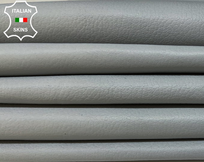 LIGHT GRAY GRAINY Rough Thick Italian Goatskin Goat Leather pack 2 hides skins total 16sqf 1.1mm #B3197