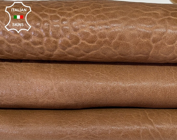 BROWN BUBBLY GRAINY vegetable tan thick italian skin Lambskin Lamb sheep leather 5+sqf 1.5mm #A7917