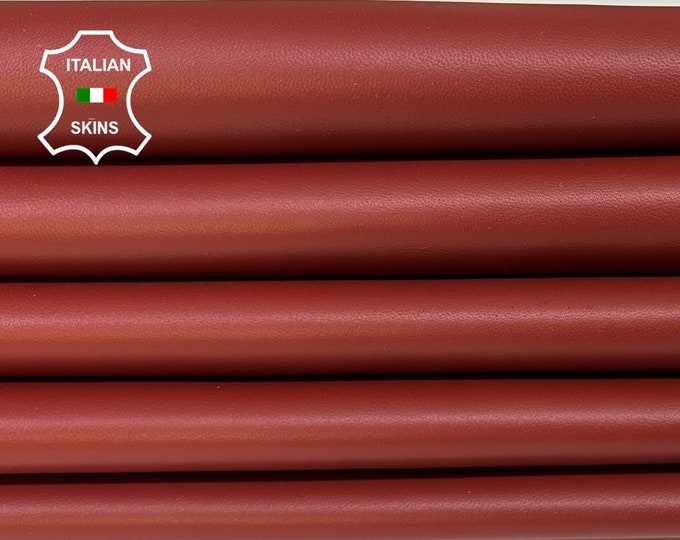 BRIC RED Soft Italian Lambskin Lamb Sheep leather pack 2 hides skins total 10+sqf 0.9mm #B3274