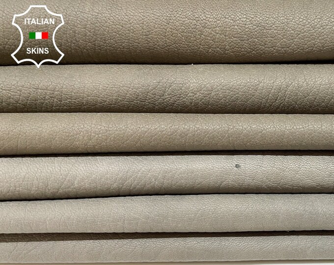 PACK 2 Shades TAUPE GRAY Distressed Soft Italian Lambskin Lamb Sheep Leather hides pack 2 skins total 10sqf 0.8mm #B1842