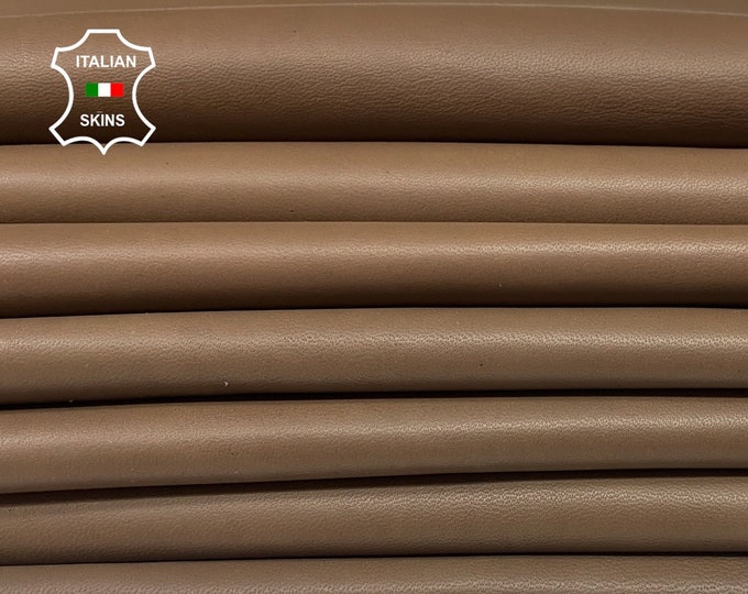 BROWN soft Italian Lambskin Lamb Sheep Leather hides pack 2 skins total 18sqf 0.8mm #B252