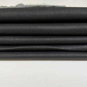 MATTE BLACK STRETCH Soft Italian Lambskin Lamb Sheep Leather pack 2 hides skins total 9sqf 0.7mm #B6525