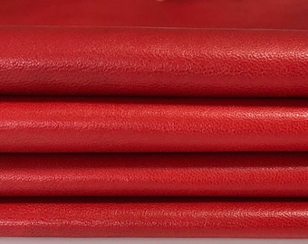 TRUE RED Italian soft genuine lambskin lamb sheep leather for sewing hide skin skins hides 5-8sqf 0.7mm