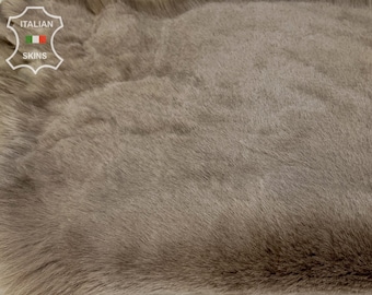 TAUPE GRAY Short Hair On Soft sheepskin shearling fur hairy sheep Italian leather pack 2 hides skins total 6sqf 25"x29"  #B7055