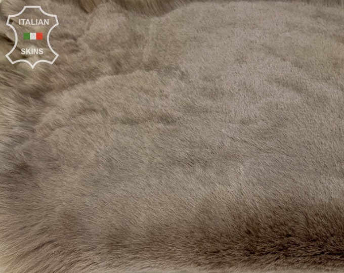 TAUPE GRAY Short Hair On Soft sheepskin shearling fur hairy sheep Italian leather pack 2 hides skins total 6sqf 25"x29"  #B7055