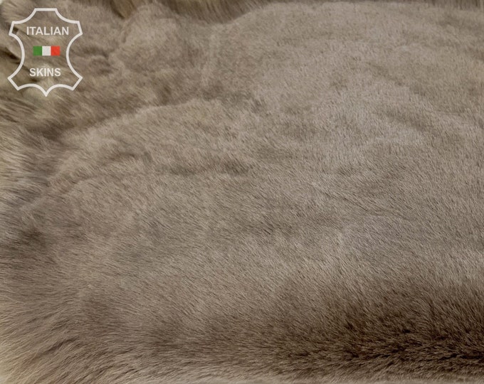 TAUPE GRAY Short Hair On Soft sheepskin shearling fur hairy sheep Italian leather pack 2 hides skins total 6sqf 25"x29"  #B7055