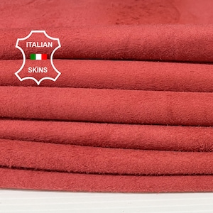 PERSIAN RED SUEDE Italian soft Lambskin Lamb Sheep leather sewing material crafts 2 skins total 14sqf 0.5mm #A8830