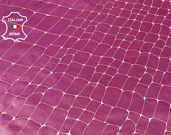 PLUM PURPLE CROCODILE Textured Print Engraved On Thin Soft Italian Lambskin Lamb Sheep Leather hides hide skin skins 5sqf 0.3mm #B1300