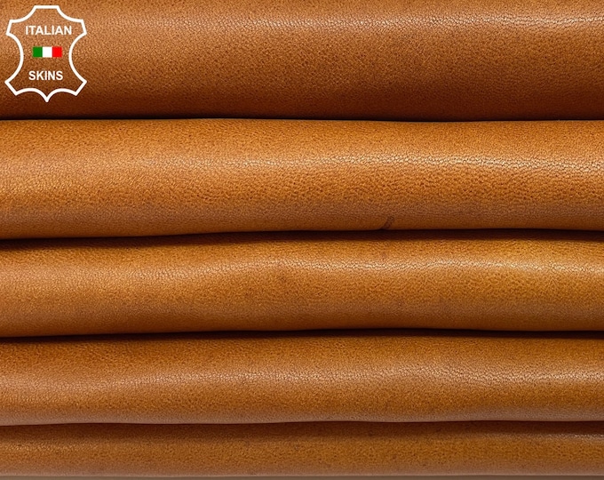Free FedEx & Duties - NATURAL TAN VEGETABLE Tanned Thick Italian Lambskin Lamb Sheep Leather hides pack 2 skins total 12sqf 1.2mm #B311
