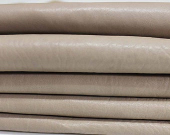 WASHED BEIGE Italian genuine lambskin lamb sheep leather 3 skins hides vegetable tan tanned total 20sqf #A8828