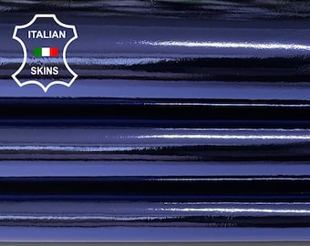 METALLIC NAVY BLUE deep blue Italian Lambskin Lamb Sheep leather material for sewing crafts skin skins 6-8sqf 0.8mm #A7249