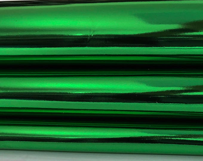 Italian lambskin leather 12 skins hides METALLIC GREEN 80-90sqf